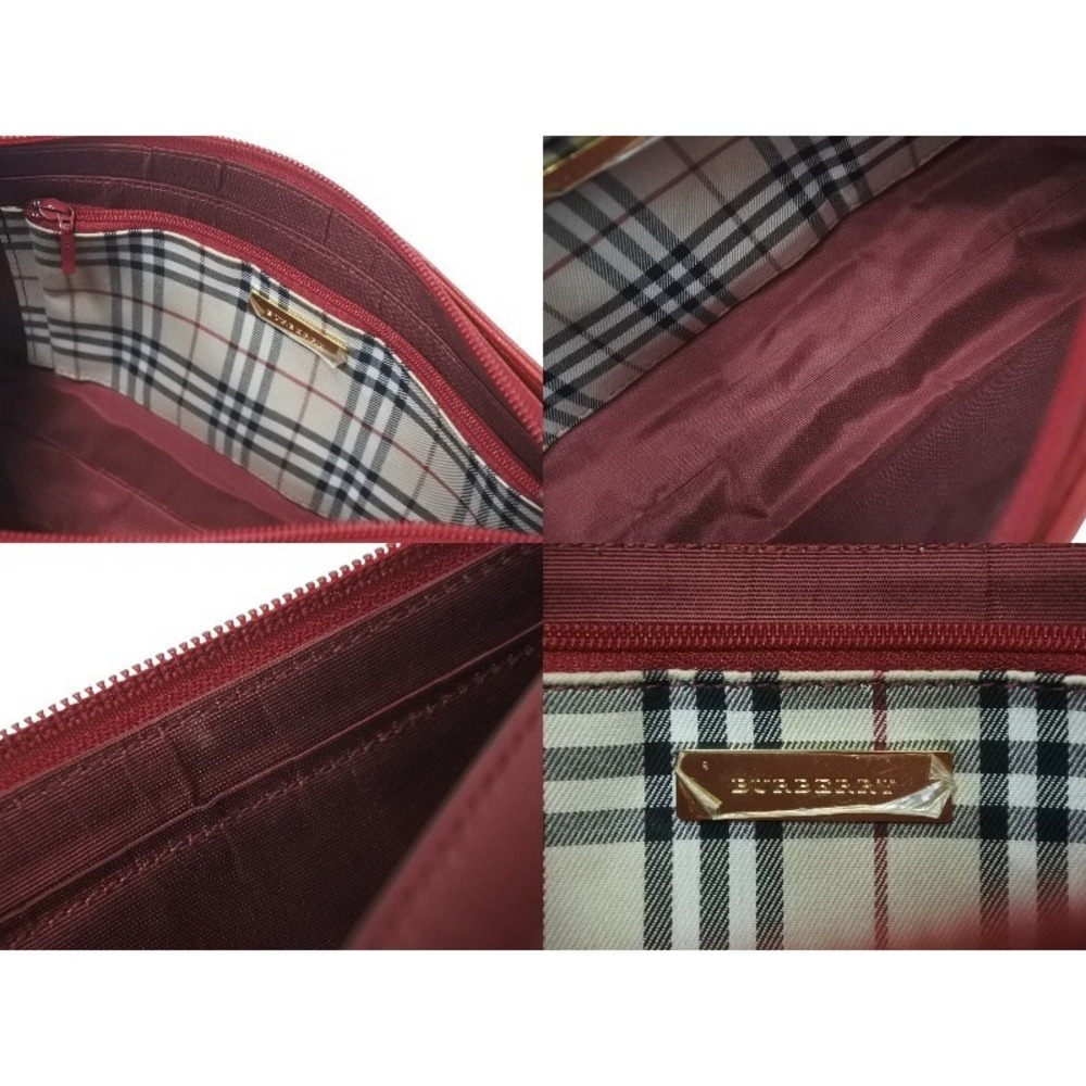 BURBERRY Nova Check shoulder bag logo red leather - Picture 9 of 9